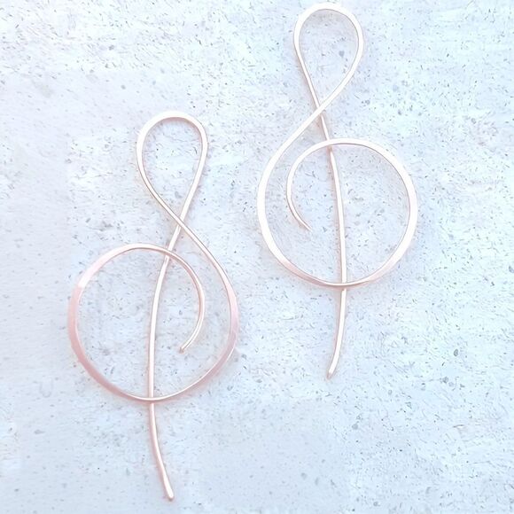 NWT G CLEF DELICATE ROSEโGOLD EARRINGS - Picture 2 of 2